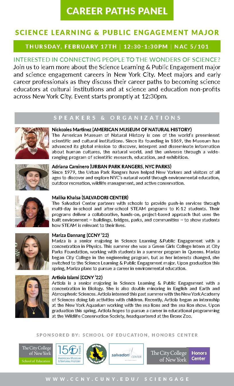 Flyer for career paths panel