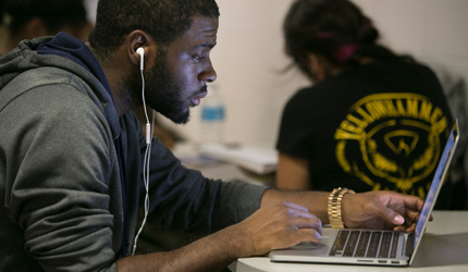 Student on laptop