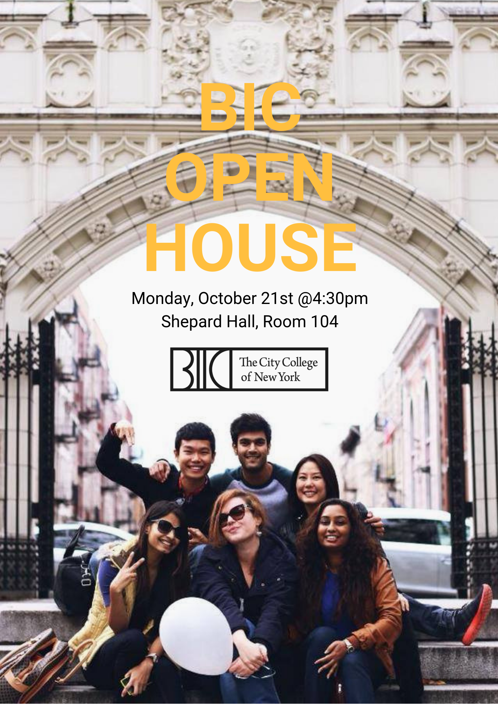 BIC Open House Mon. 10/21 4:30pm