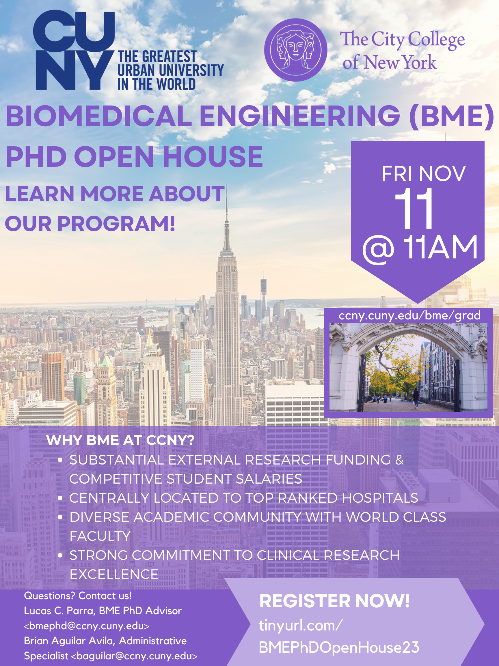 BIOMEDICAL ENGINEERING (BME) PHD OPEN HOUSE FLYER