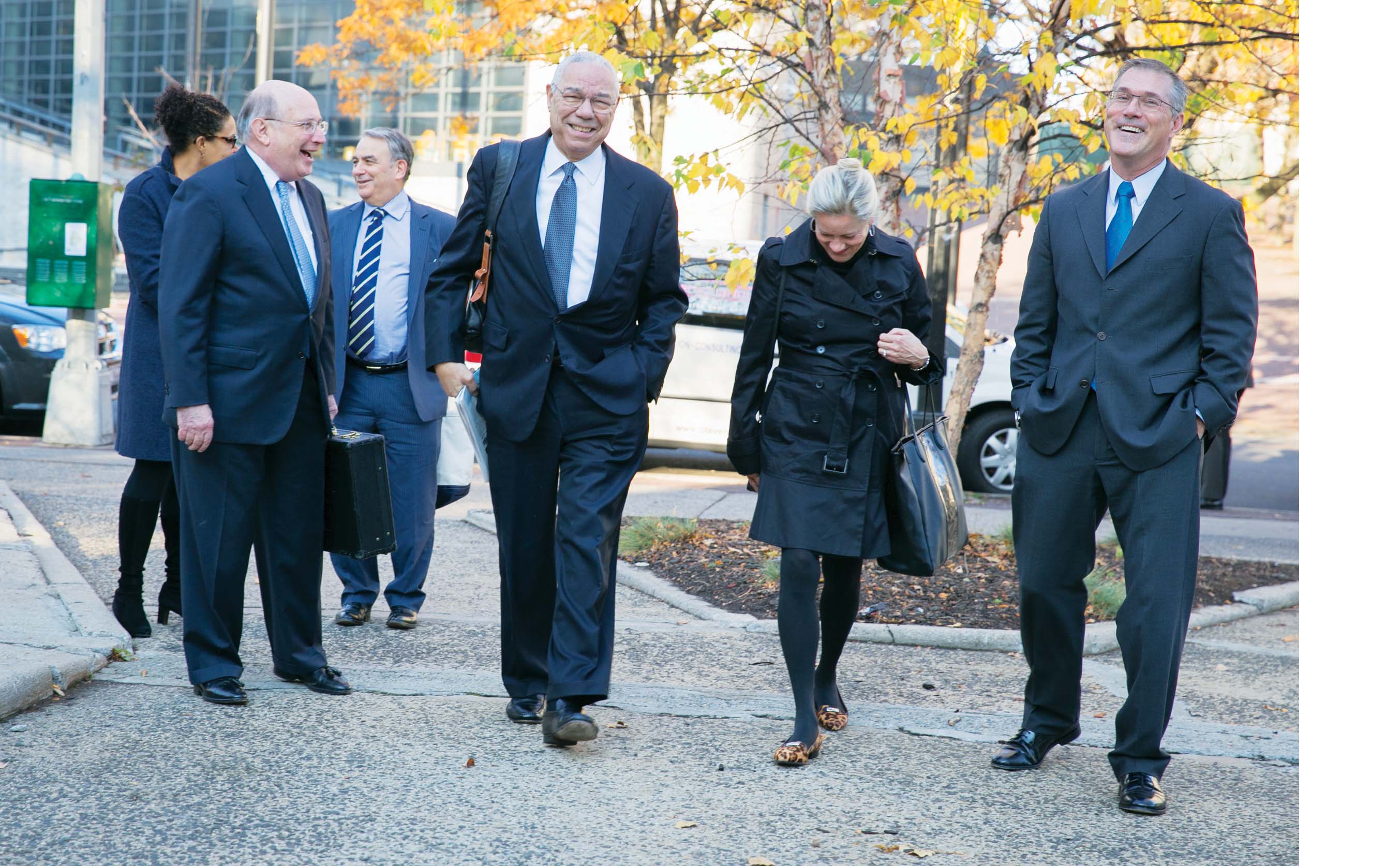 General Colin Powell outside CCNY after a Board Meeting.