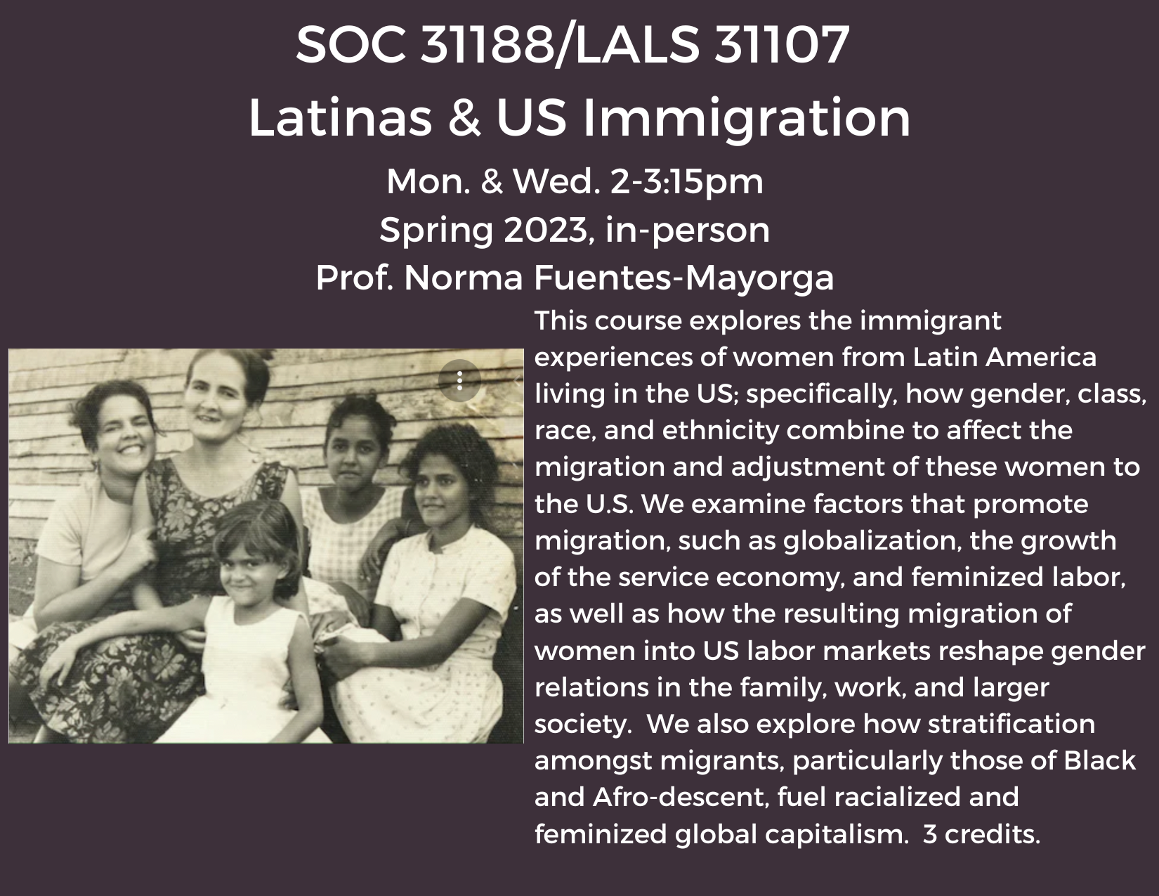 ColinPowellSchool CCNY Sociology SOC31188 LatinasUSImmigration Spring 2023 Course