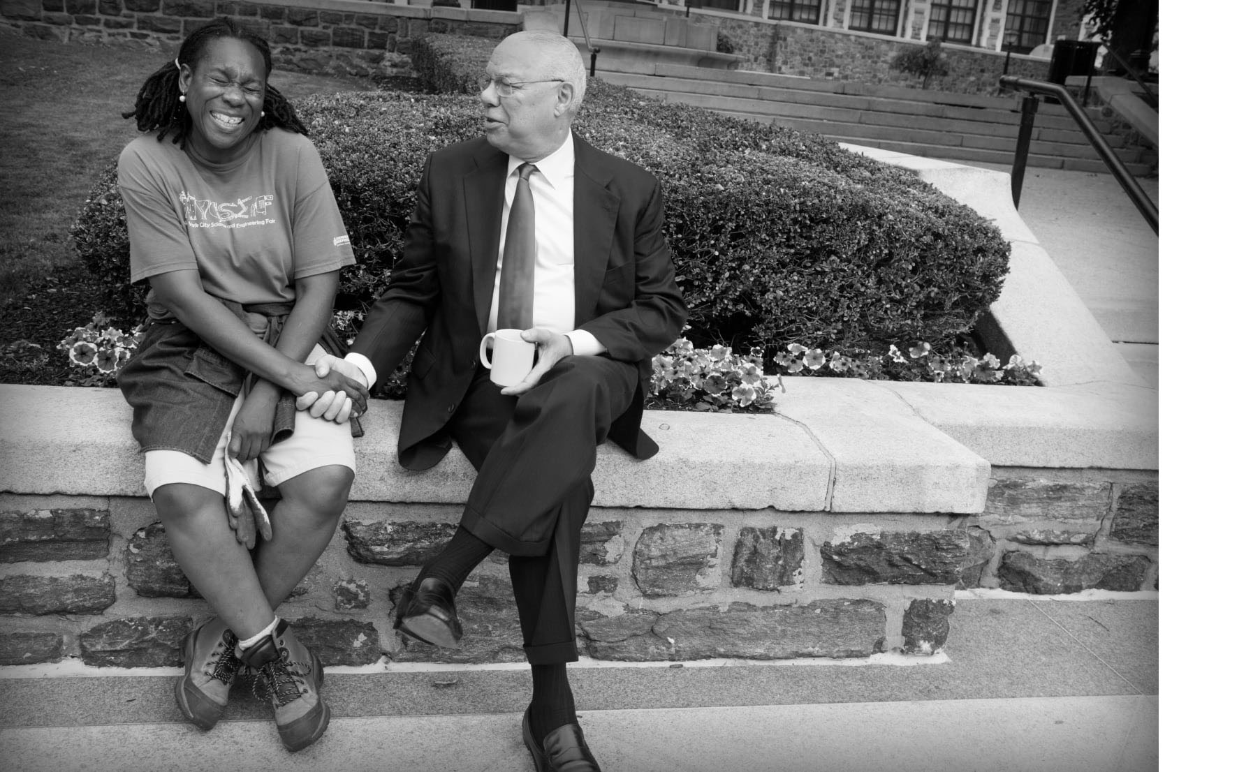 General Colin Powell & Esther Thompson at CCNY Lawn