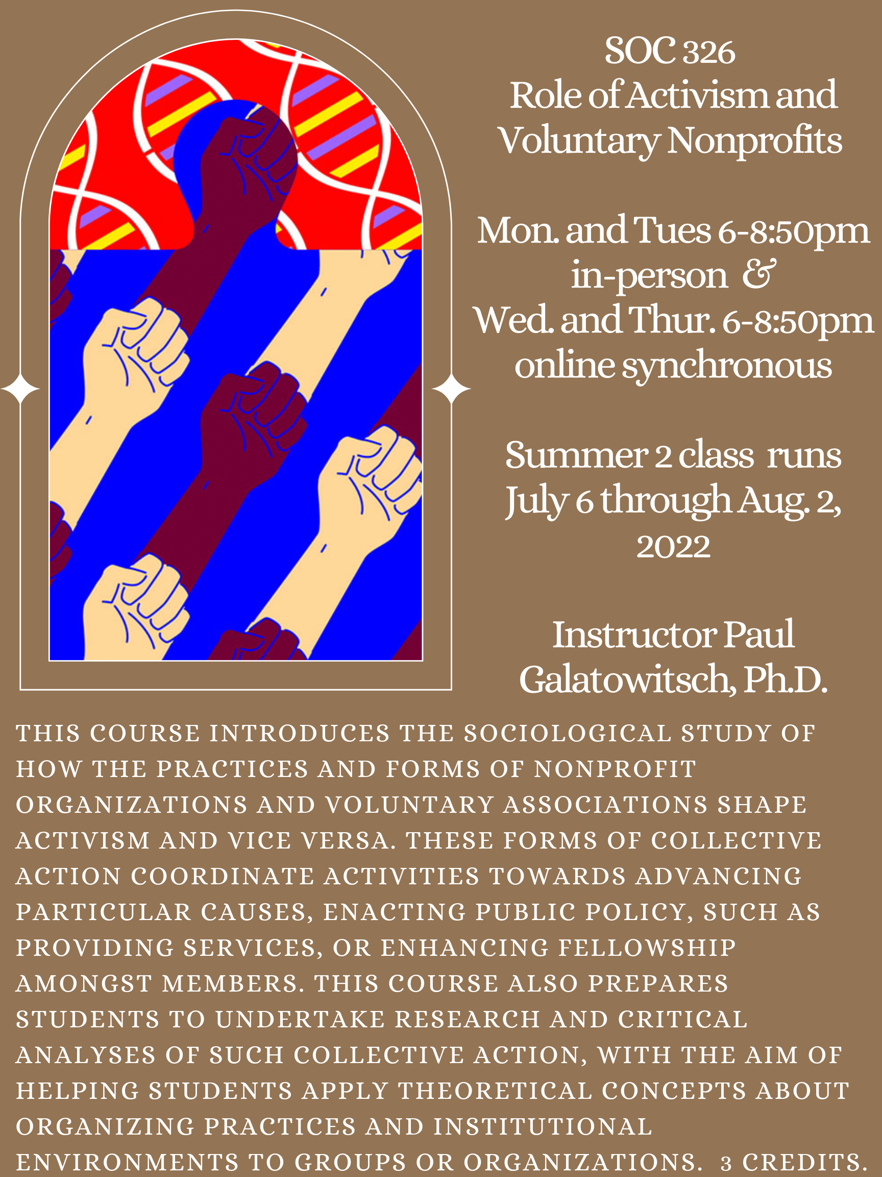 SOC 326 Role of Activism and Voluntary Nonprofits