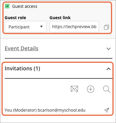 Collaborate Ultra link invitation