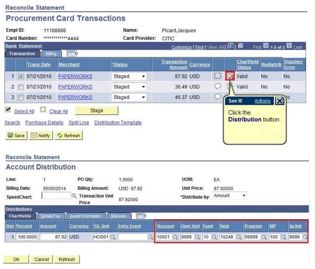 Modify Chartfields