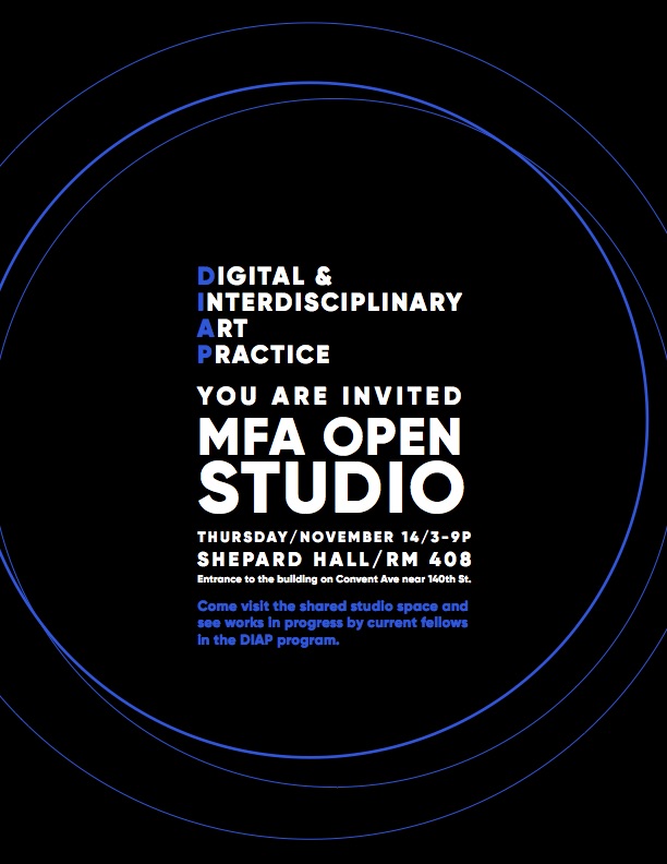 DIAP MFA Open Studio invitation