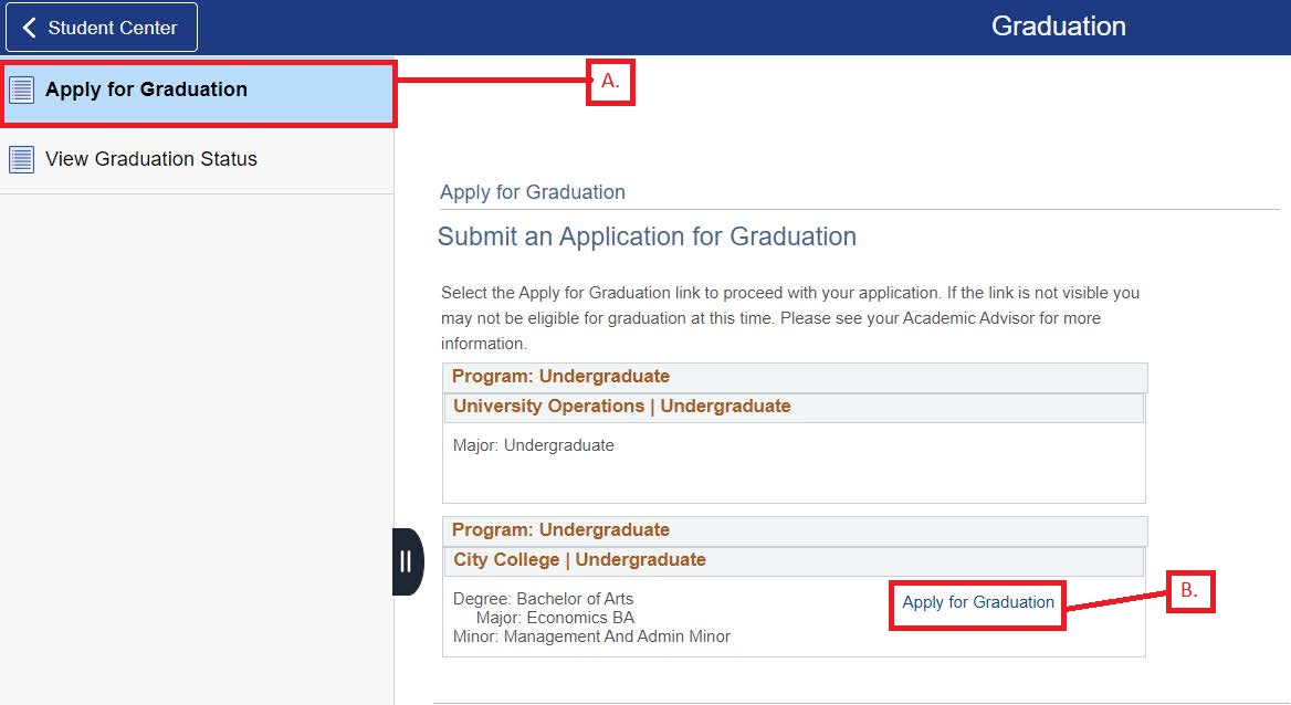 Apply for Graduation