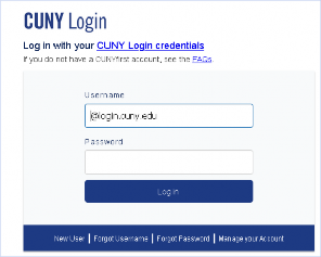 CUNY Login Page