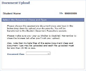 Document Upload page