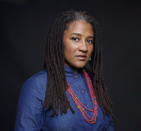 Head shot of Lynn Nottage looking at camera.