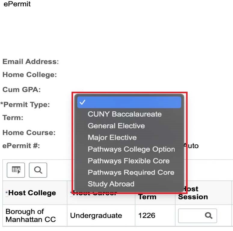 Select Permit Type