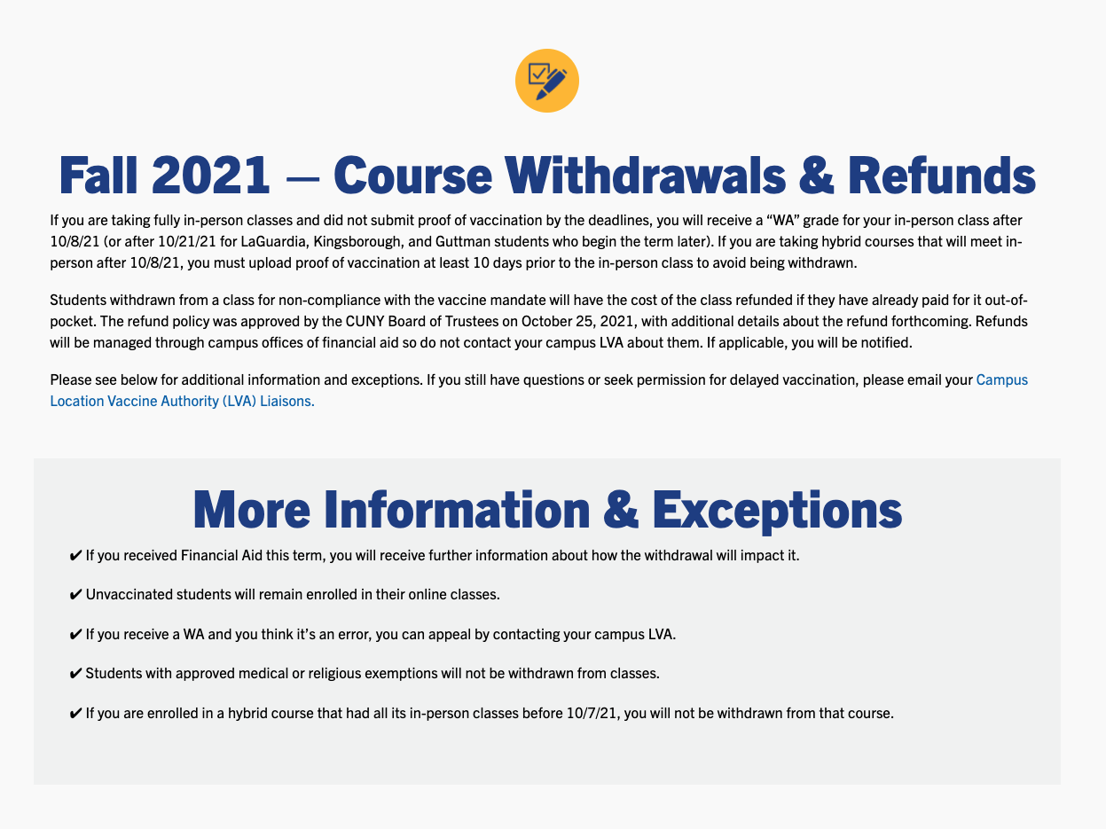 CUNY Mandates