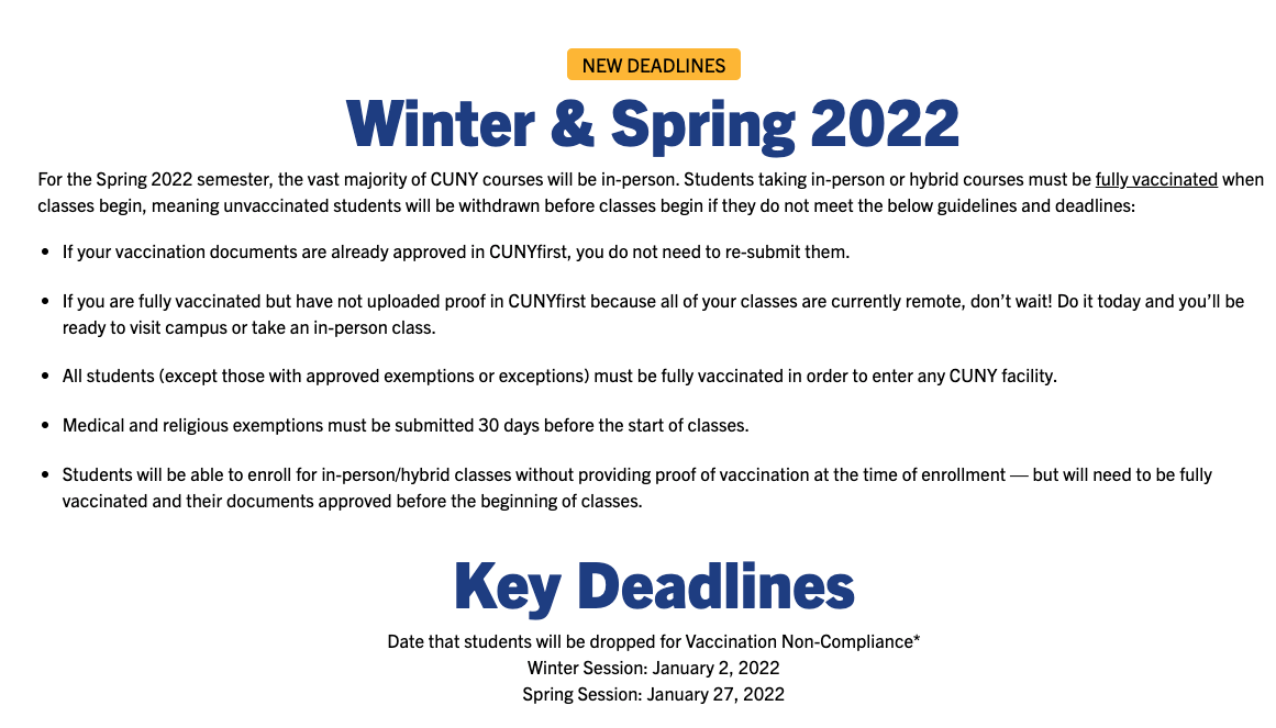 CUNY Mandates 2