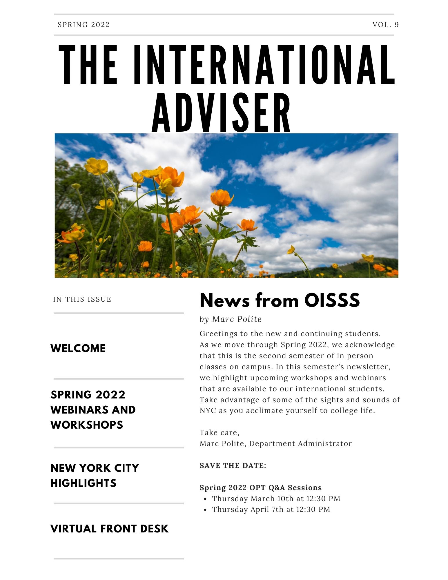 Spring 2022 Newsletter