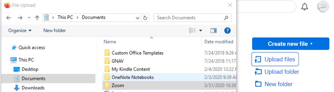 Upload Files to Dropbox