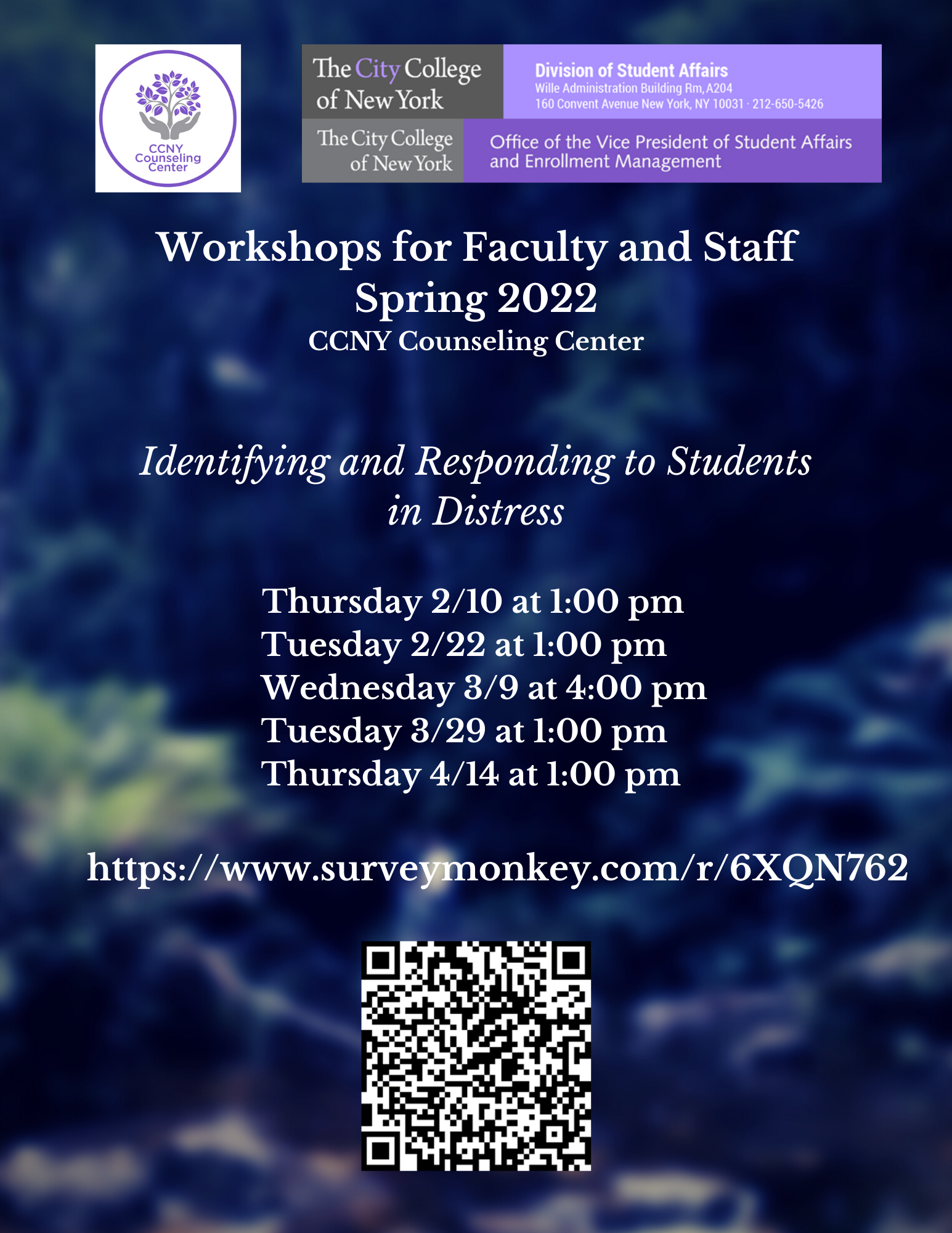 WSs for faculty and staff - spring 2022