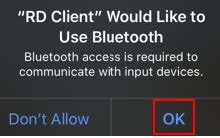 Clicking Ok on Bluetooth image