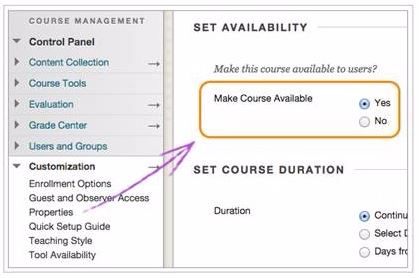 making the course avaiable