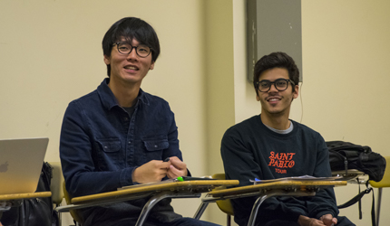 Two CCNY student in classroom