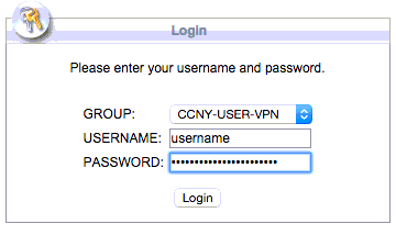 username and password