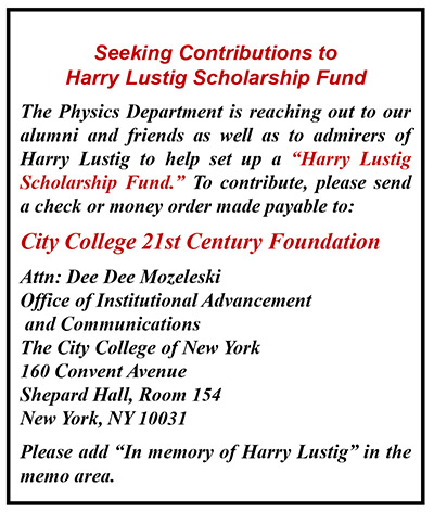 Harry Lustig Memorial Contribution