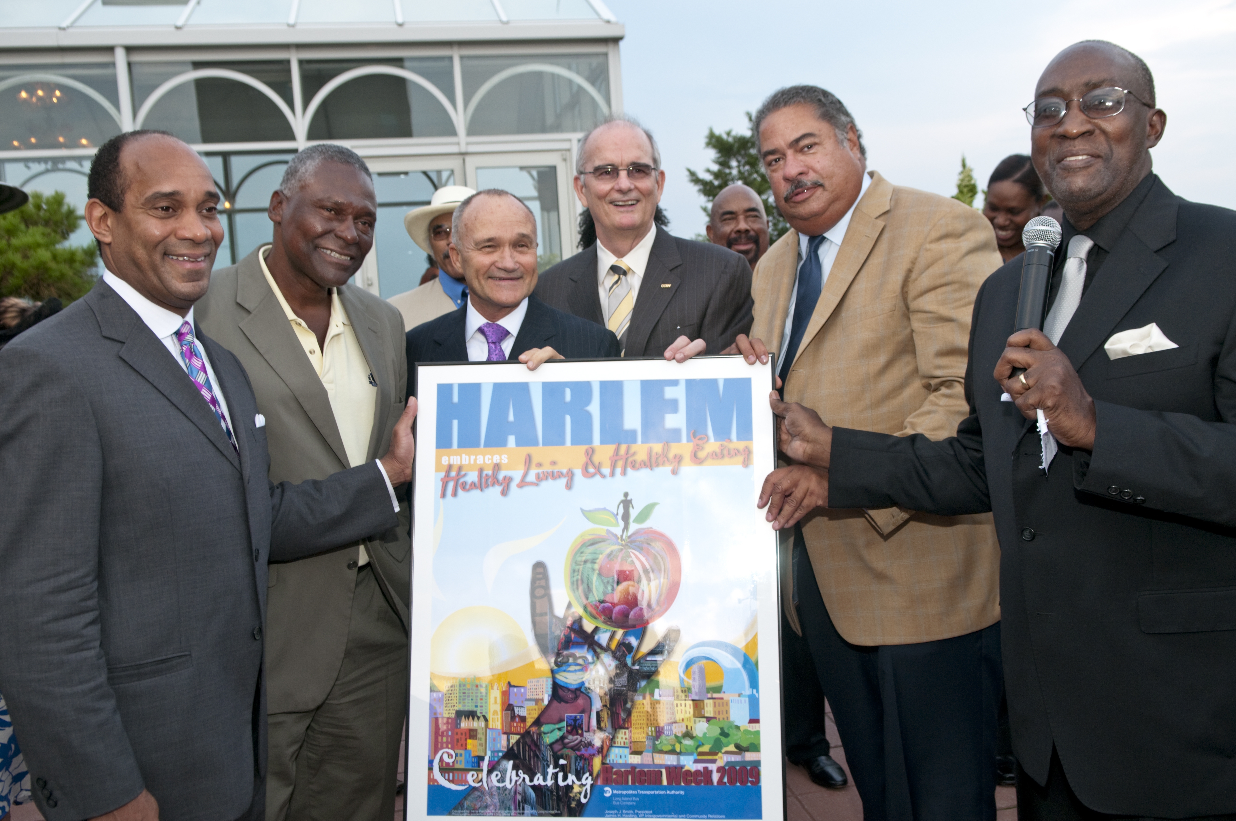 Left to right:Michael J. Garner, Chief Diversity Officer,  Metropolitan Transportation Authority (MTA); Assemblyman Keith L.T. Wright; Police Commissioner Raymond Kelly; President Williams; James Harding, Jr., VP,Vice President, MTA, and Lloyd A. Williams, Greater Harlem Chamber of Commerce President and CEO
