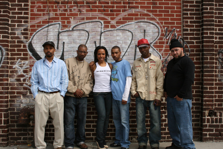 Stefanie Joshua [center] and local residents on the set of her award-winning documentary 