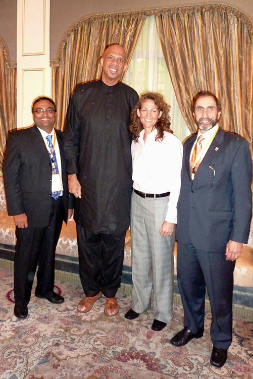 Professor Marinoff with Kareem Abdul-Jabbar, Olympic Gold Medalist Michele Smith and Philippine entrepreneur Parag Amin at Sheikh Nayhan's palace.