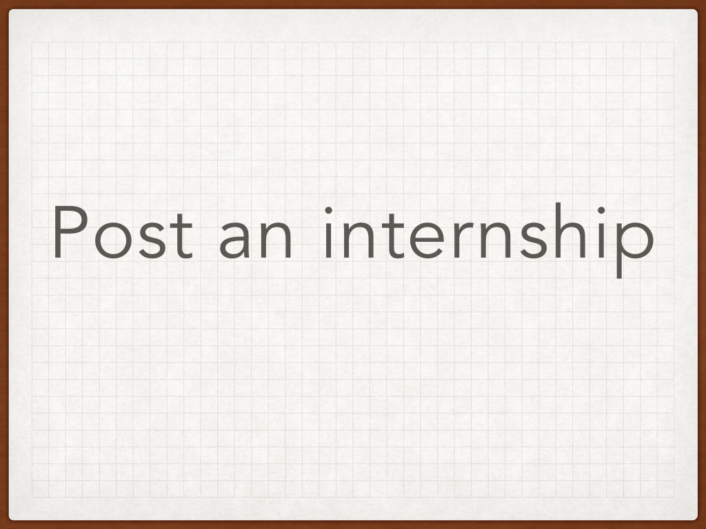 Internship or Research Opportunities