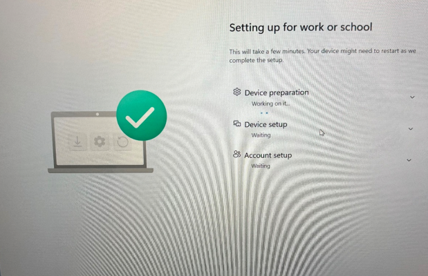 Your laptop will beginning set up