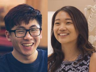 valedictorian Elizabeth Yim and salutatorian Kevin Zijian Jiang