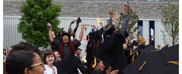 Students from the class of 2018 celebrating 