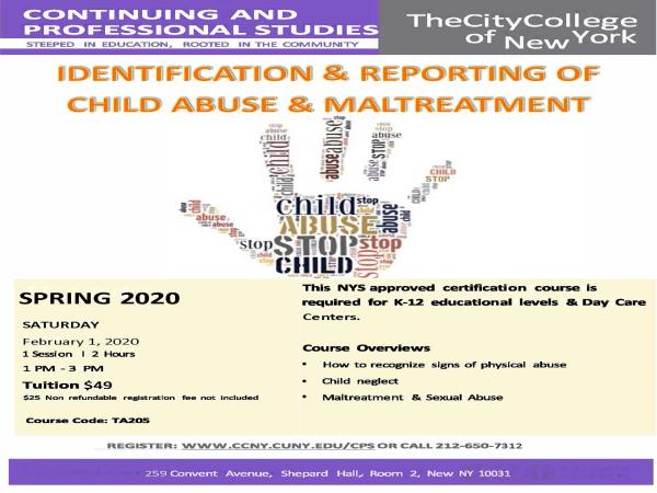Child Abuse Recognition Certification The City College of New York