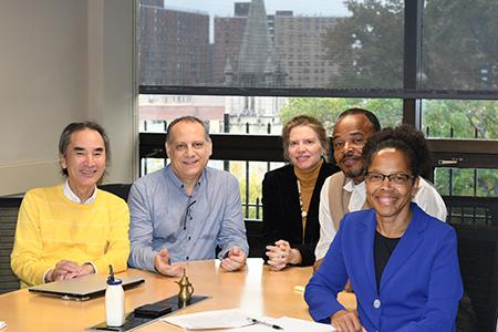 The Connecting the Dots team. From left: Akira Kawaguchi, Michael Grossberg, Valerie Rutstein (Grove School Director of Finance & Administration), Ardie Walser and Dean Gilda Barabino.