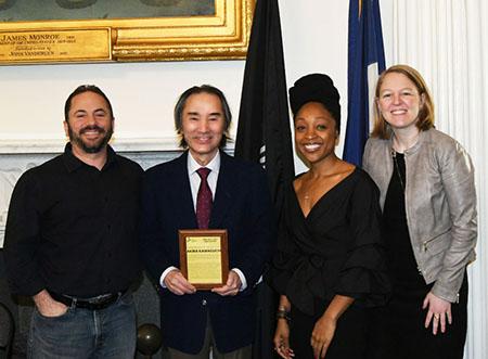 From left: Robert Domanski (Director of Higher Education, NYC TTP), Tiffany Jackson (Academic Program Specialist, CCNY CS), Akira Kawaguchi, and Lauren Anderson (Executive Director, NYC TTP)