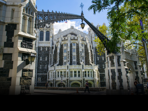 CCNY Shepard Hall with a bright blue sky
