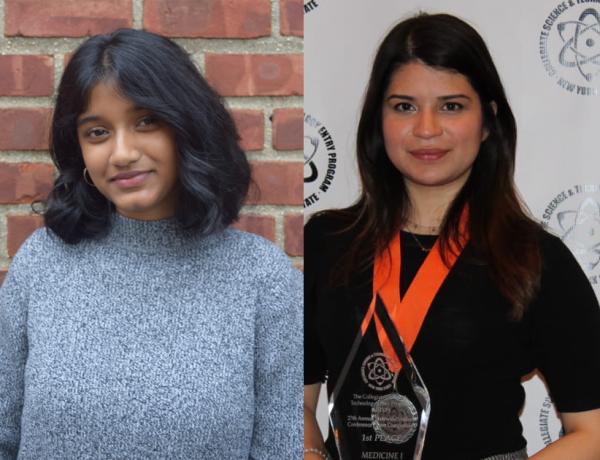 CCNY’s Swathi Mettela [left] and Jazmin Morales are recipients of 2020 Jonas E. Salk Scholarships from CUNY