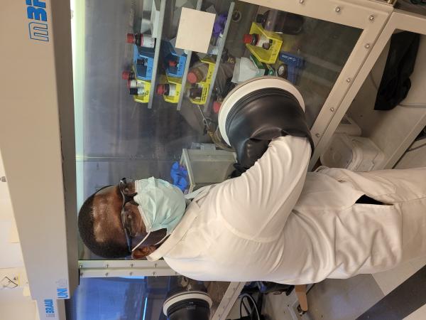 Nana Agyemang in the lab