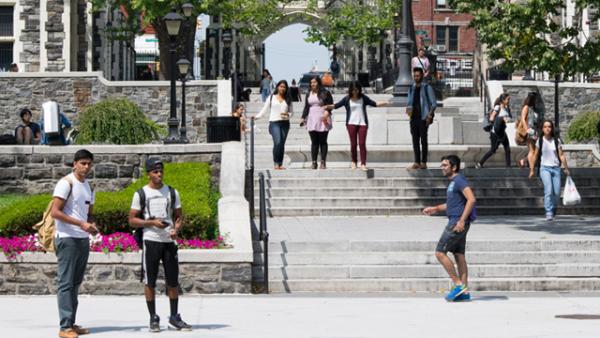 CCNY campus with students 