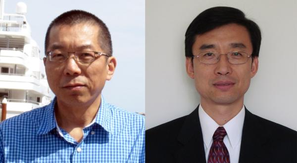 Computer Science faculty Jie Wei [left] and Zhigang Zhu