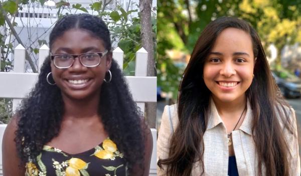Watson 2021 Fellows Nija Daniels [left] and Kimberly Pereyra Monero