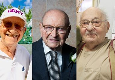 CCNY Centenarians [from left] Abe Small, Herb Rubin & Milton Fechter
