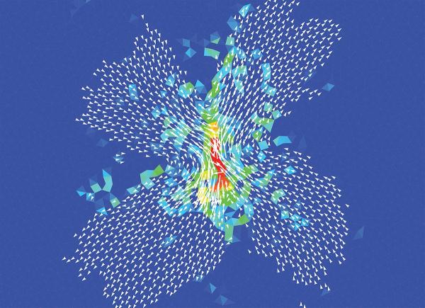 Using Delaunay triangularization to characterize non-affine displacement fields during athermal, quasistatic deformation of amorphous solids
