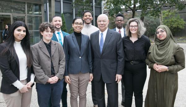 Colin Powell with CPS students