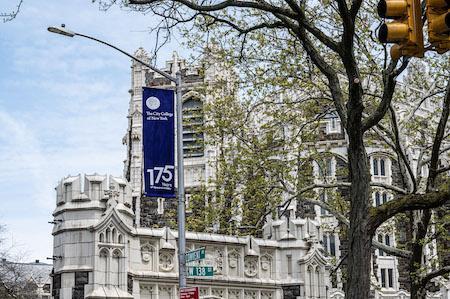 175th CCNY Anniversary Flag and Shepard Hall