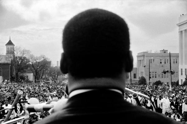 Martin Luther King, Jr. photo at Selma March by Stephen Somerstein