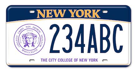 CCNY license plate with seal