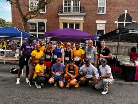 CCNY President Boudreau (first row, second from right) and Team at the 2023 Percy Sutton 5K Run CCNY at the 