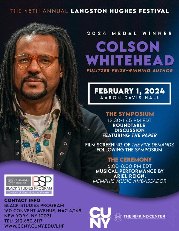 Colson Whitehead- Langston Hughes Festival